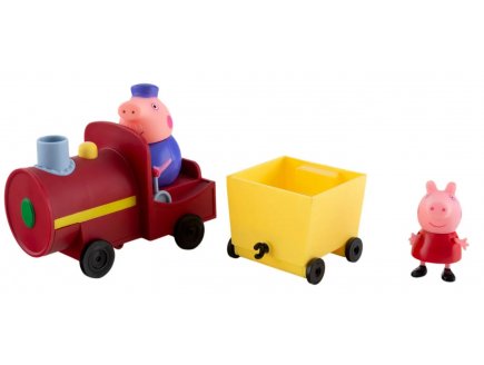 Le petit train de Papy Pig - 2 Figurines Peppa Pig - univers miniature