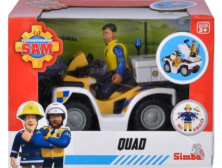 Le Quad de Police de Malcolm - sam le pompier - simba - figurine articule et accessoires