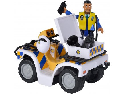 Le Quad de Police de Malcolm - sam le pompier - simba - figurine articule et accessoires