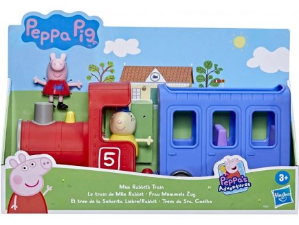 LE TRAIN DE MISS RABBIT'S AVEC WAGON + FIGURINE DE PEPPA PIG - MONDE MINIATURE PEPPA LE COCHON - HASBRO