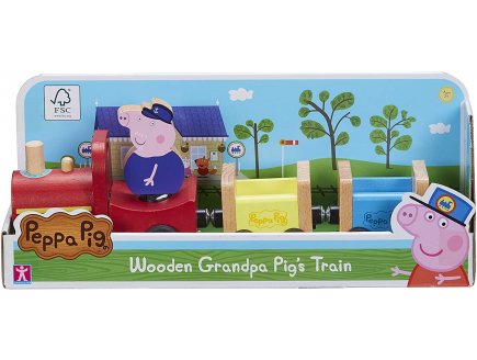 LE TRAIN EN BOIS DE PEPPA PIG + FIGURINE PPY PIG - GIOCHI PREZIOSI - MONDE MINIATURE PEPPA LE COCHON