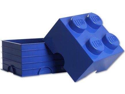 Lego boite de rangement 4 plots bleue - brique de rangement lego