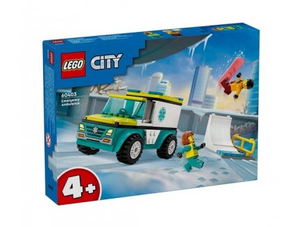 LEGO CITY 60403 L'AMBULANCE DE SECOURS ET LE SNOWBORDEUR