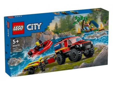 LEGO CITY 60412 LE CAMION DE POMPIERS 4X4 ET LE CANOT DE SAUVETAGE