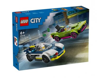LEGO CITY 60415 LA COURSE POURSUITE ENTRE LA VOITURE DE POLICE ET LA SUPER VOITURE