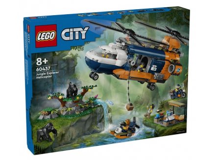 LEGO CITY 60437 L'HELICOPTERE DE L'EXPLORATEUR DE LA JUNGLE AU CAMP DE BASE