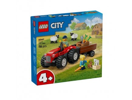 LEGO CITY 60461 TRACTEUR AGRICOLE ROUGE AVEC REMORQUE ET MOUTONS