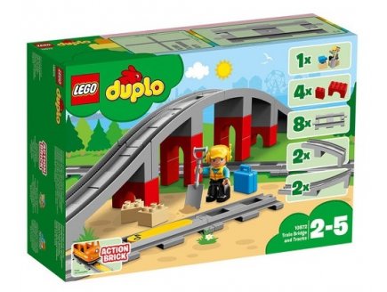 LEGO DUPLO 10872 LES RAILS ET LE PONT DU TRAIN