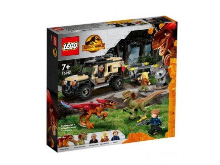 LEGO JURASSIC WORLD 76951 LE TRANSPORT DU PYRORAPTOR ET DU DILOPHOSAURUS