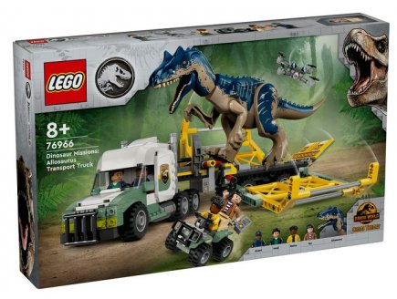 LEGO JURASSIC WORLD 76966 MISSIONS DINOSAURES : LE CAMION DE TRANSPORT DE L'ALLOSAURE