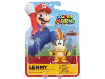 Lemmy avec Baguette Magique : Figurine Super Mario 10 cm - Figurine Nintendo articulé - Jakks