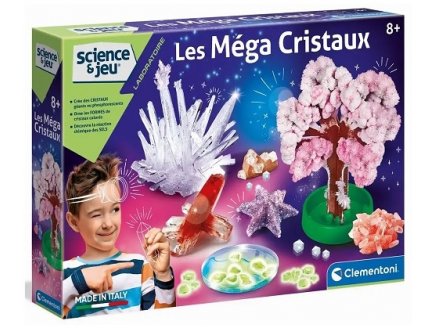 LES MEGA CRISTAUX - LABO SCIENCE & JEU - CLEMENTONI - 52490 - MINERALOGIE, PIERRES PRECIEUSES