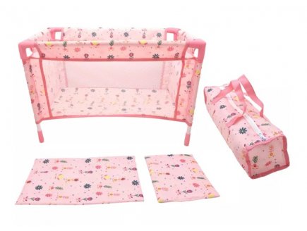 Lit parapluie deluxe Flowers, rose poupée - Dolls World - Accessoires poupon