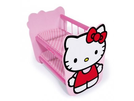 LITS SUPERPOSES EN BOIS HELLO KITTY POUPEE - LITS DOUBLES