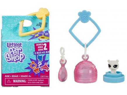 LITTLEST PETSHOP COLLECTION SURPRISE SERIE 2 : OURS POLAIRE N 2-B47 + HABITAT + ACCESSOIRE - HASBRO - E2875