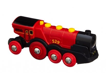 LOCOMOTIVE ROUGE PUISSANTE A PILES - BRIO - 33592 - CIRCUIT DE TRAIN