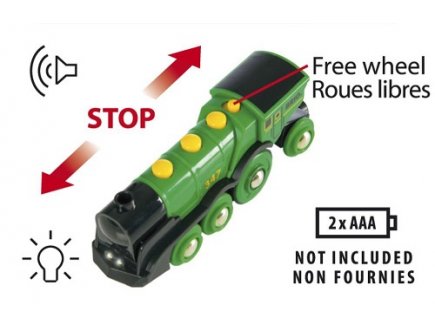 Locomotive verte puissante a piles - Brio - 33593 - accessoire circuit
