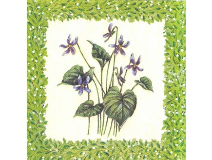 LOT DE 10 SERVIETTES EN PAPIER FLEUR : GENTIANE BLEU - SERVIETTAGE