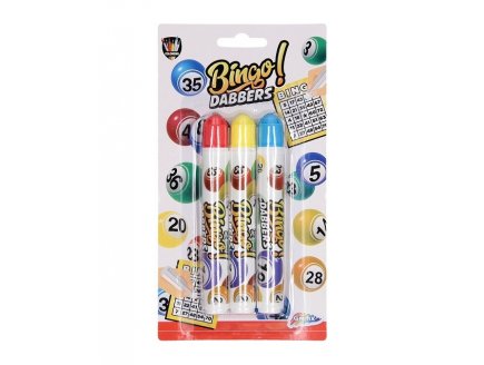 Lot de 3 marqueurs bingo Loto : jaune, rouge, bleu - Feutres marquage - Accessoire loto