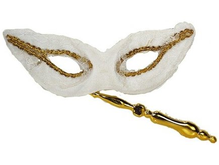 Loup blanc avec tige - Soire Costume - Accessoire dguisement - Costume