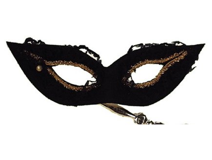 Loup noir avec tige - Soirée Costumée - Accessoire déguisement - Costume