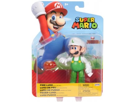 Luigi de Feu avec boule de feu : Figurine Super Mario 11 cm - Personnage