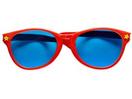 LUNETTES GEANTES ROUGE DE CLOWN VERRE COLORE - ACCESSOIRES DEGUISEMENT