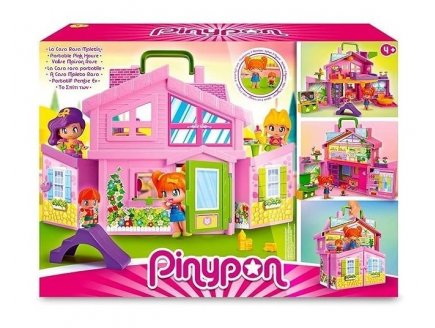 Malette Maison portable rose Pinypon avec accessoires - Univers Mini poupées - Famosa - Figurines