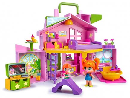 Malette Maison portable rose Pinypon avec accessoires - Univers Mini poupées - Famosa - Figurines