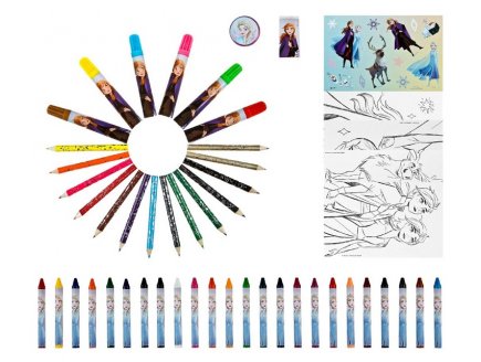 Mallette de coloriage reine des neiges 51 pieces - Disney frozen - coffret artistique