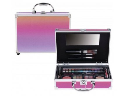 MALLETTE DE MAQUILLAGE DISCO ARC EN CIEL 46 PIECES - JOUET BEAUTE COSMETIQUE