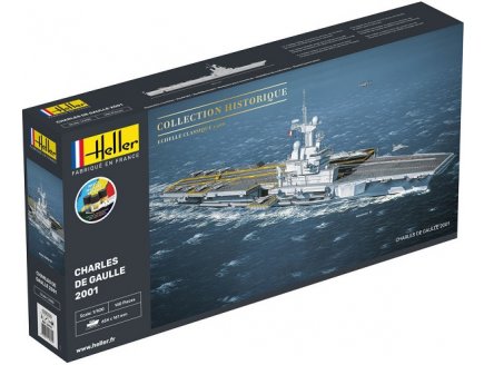 MAQUETTE PORTE AVIONS CHARLES DE GAULLE + ACCESSOIRES - BATEAU MILITAIRE - ECHELLE 1/400 - HELLER - 57072