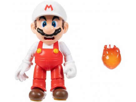 Mario de Feu avec Boule de Feu : Figurine Super Mario 10 cm - Figurine Nintendo articul� - Jakks