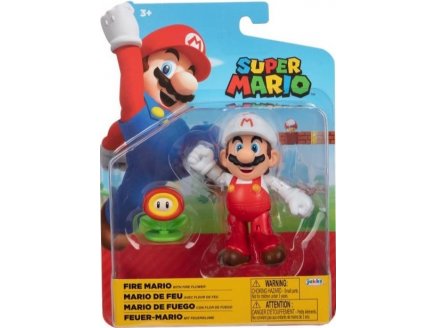 MARIO DE FEU AVEC FLEUR DE FEU : FIGURINE SUPER MARIO 10 CM - FIGURINE NINTENDO ARTICULE - JAKKS