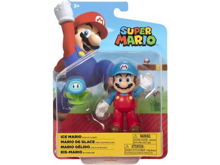 MARIO DE GLACE AVEC FLEUR DE GLACE : FIGURINE SUPER MARIO 10 CM - FIGURINE NINTENDO ARTICULE - JAKKS