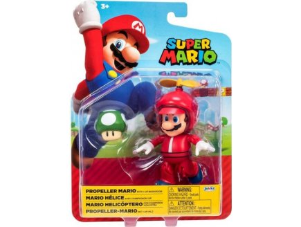 MARIO HELICE AVEC CHAMPIGNON VERT : FIGURINE SUPER MARIO 11 CM - FIGURINE NINTENDO ARTICULE - JAKKS