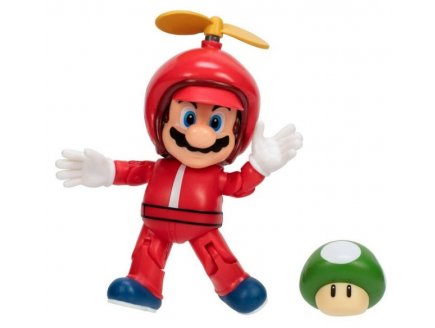 Mario helice avec champignon vert : figurine super mario 11 cm - figurine Nintendo articule - jakks