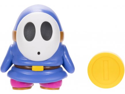 Maskache bleu avec piece : figurine super mario 7 cm - figurine Nintendo articule - jakks