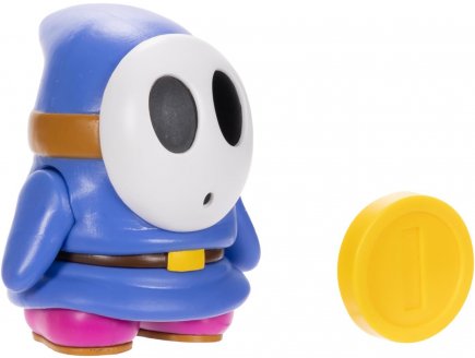 Maskache bleu avec piece : figurine super mario 7 cm - figurine Nintendo articule - jakks