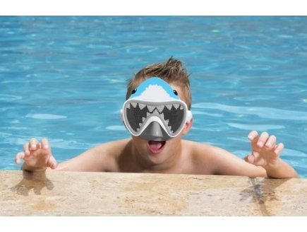 Masque de plongee drole de tete requin terrifiant - swimways - accessoire piscine
