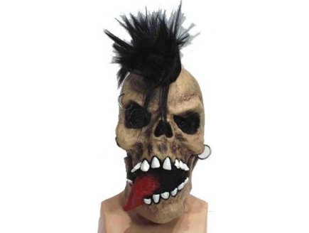 MASQUE DE PUNK AVEC FIBRES LUMINEUSES ADULTE HALLOWEEN