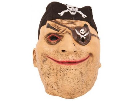 MASQUE LATEX CAPITAINE PIRATE ADULTE - CORSAIRE - MOUSSAILLON - ACCESSOIRE DEGUISEMENT