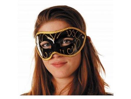 MASQUE LOUP VENITIEN NOIR ET OR FEMME - ACCESSOIRE BAL MASQUE, CARNAVAL