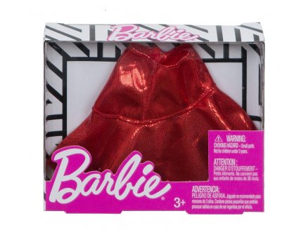 MATTEL - FXH83 - BARBIE - ACCESSOIRE POUPEE - JUPE BRILLANTE ROUGE - ROBE - TENUE - HABIT