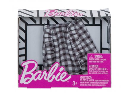 MATTEL - FXH87 - BARBIE - ACCESSOIRE POUPEE - JUPE A CARREAU NOIR ET BLANC - ROBE - TENUE - HABIT