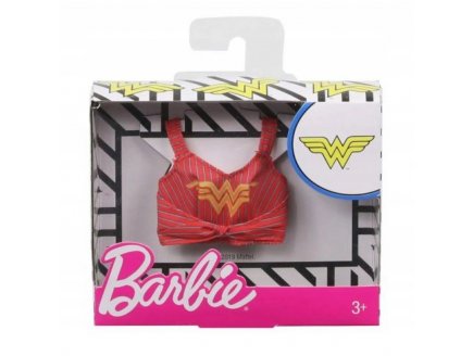 MATTEL - FXJ93 - BARBIE DEBARDEUR ROUGE WONDER WOMAN - TOP DC - TENUE - HABIT - ACCESSOIRE POUPEE