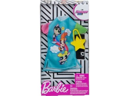 MATTEL - FXK67 - BARBIE - ACCESSOIRE POUPEE - ROBE BLEUE SUPERS NANAS AVEC SAC JAUNE - TENUE - HABIT