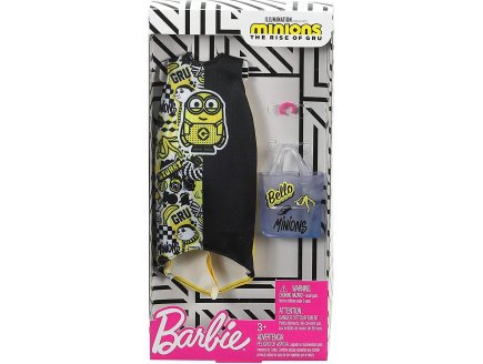 MATTEL - GHX88 - BARBIE - ACCESSOIRE POUPEE - JUPE BLANCHE ET NOIR MINIONS AVEC SAC ET MAIN ET BRACELET - TENUE - HABIT