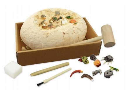 Mega oeuf dinosaures a deterrer 20 cm - buki - 2137 - kit excavation, fouilles