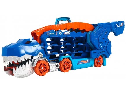 Mega transporteur t-rex ultime 2 en 1 hot wheels city - camion & dino - Mattel - hng50